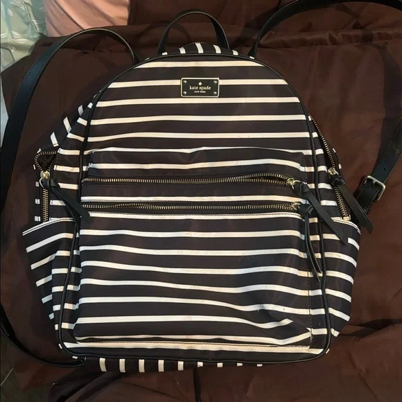 kate spade | Bags | Kate Spade Black And White Striped  display picture 1